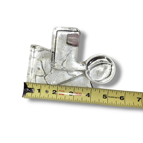 Pair Of Vintage Wiesenthal Hutte Glacier Ice Textured Glass Angel Candle Holders - Picture 7 of 9